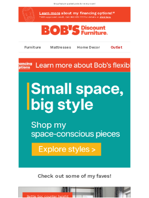 Bob's Discount Furniture - Small-space friendly and fab: trending syles ⚡️