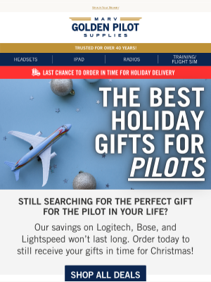 Marv Golden Pilot Supplies - Last Chance Holiday Deals: Logitech, Bose, & More! 🎅