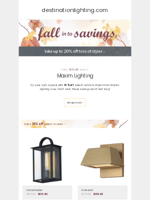 Destination Lighting - Outdoor Savings Start Here