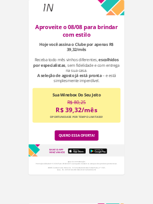 Wine (Brazil) - 🥂 8/8 COM DESCONTO HISTÓRICO! 🥂