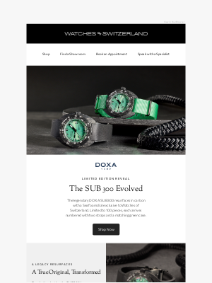 Watches Of Switzerland - Exclusive Release from DOXA and Watches of Switzerland