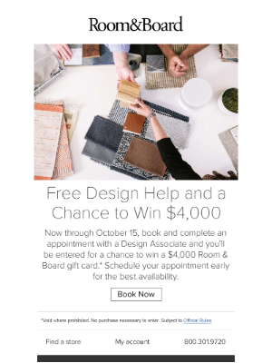 Room & Board - Free Design Help + $4,000 Gift Card Giveaway