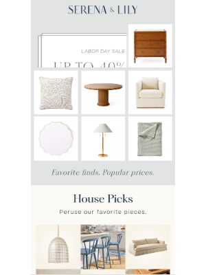 Serena & Lily - Don't miss up to 40% off everything.