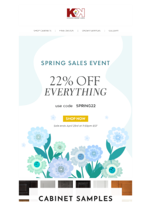 Kitchen Cabinet Kings - 22% Off Cabinets—Spring Sales Event in Full Bloom