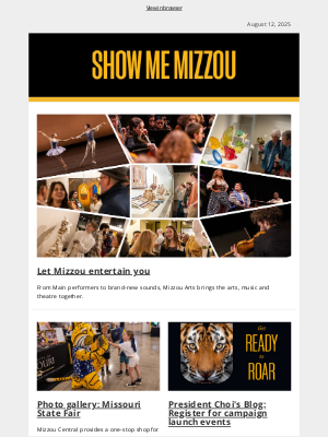 Missouri University - Let Mizzou entertain you; Missouri State Fair; and more