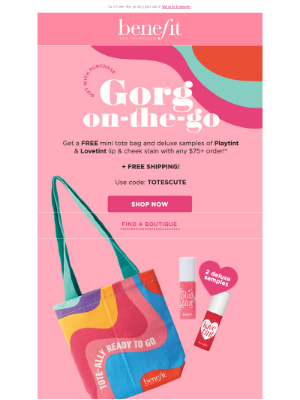 Benefit Cosmetics - Don't forget to claim your tote bag 💕