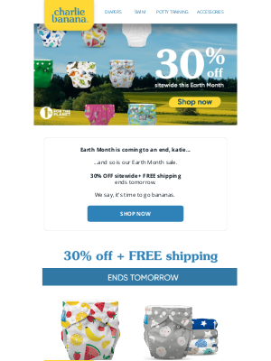 Charlie Banana - 30% off + FREE shipping ends tomorrow