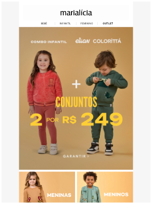 Oibem (Brazil) - 🎯 Oferta dupla: 2 conjuntos infantis por R$249!