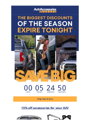 AutoAccessoriesGarage - Final Call For June Savings! ⌛