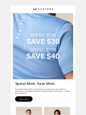 Castore - Now Live // Spend and Save