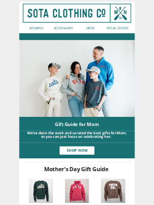 Sota Clothing - Unforgettable Gifts for Mom This Year