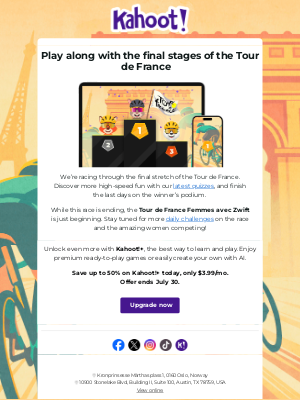 Kahoot! - Play along with the final stages of the Tour de France 🏁