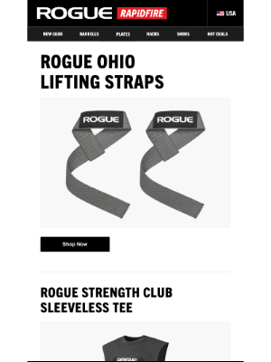 Rogue Fitness - Just Launched: Rogue Ohio Lifting Straps & Rogue Strength Club Sleeveless Tee