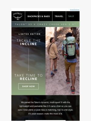 Osprey - Built for summer: Osprey x Crazy Creek limited run