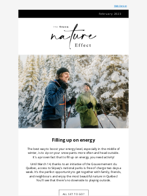 Sépaq - In February, let’s fill up on energy! 💯