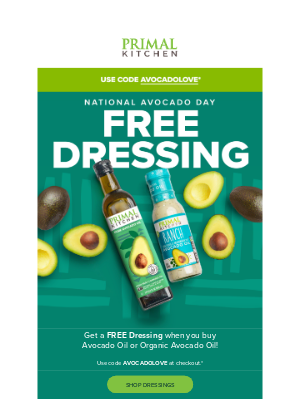 Primal Kitchen - Last call for FREE dressing! 🥑