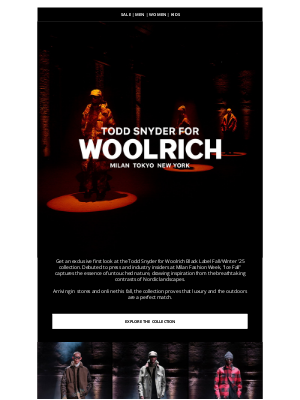 Woolrich - Todd Snyder for Woolrich: a preview of the third chapter