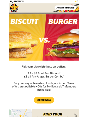 Hardee's - Biscuit vs. Burger Starts Now