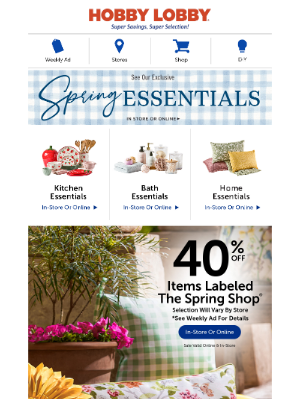 Hobby Lobby - Comfort & Style With 40% Off Spring Pillows!