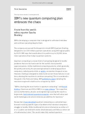 IBM - IBM’s big quantum bet: A self-correcting system by 2029