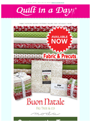 Quilt In A Day - Up to 40% off - Buon Natale, Santa in the Trees & Vinyl Project Bag
