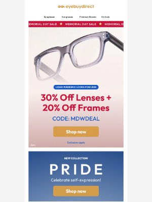 EyeBuyDirect - Thomas, Save On Memorial Day Looks ☀️🍉🤓