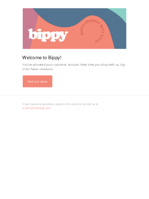 Bippy - Customer account confirmation