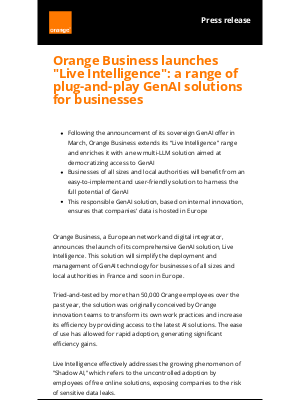 Orange - Orange Business launches 