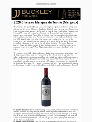 JJ Buckley Fine Wines - “Seductive” Classified Growth Margaux - “cool and classic”
