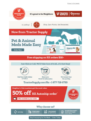 Tractor Supply Company - 📣 Big News: Pet & Animal RX Is Here - Get 50% Off an Autoship Order, Exclusively for Loyal Members!