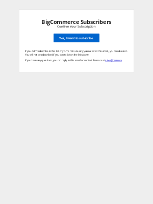 Revco.ca - Confirm Your Subscription