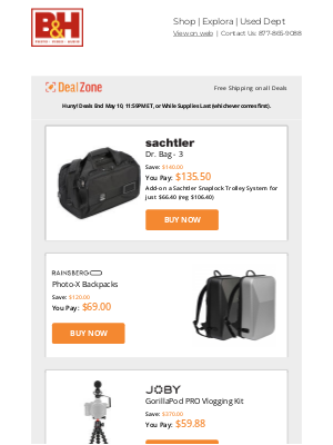 B&H Photo Video - Today's Deals: 💰$140.00 OFF! Sachtler Dr. Bag - 3 & More!
