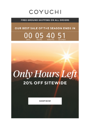 COYUCHI - LAST CHANCE for 20% Off (We Mean It)