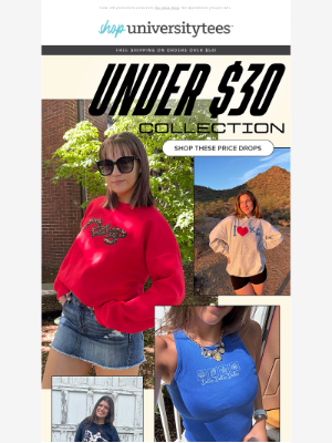 University Tees - Summer Tees for $25.99! 👕☀️