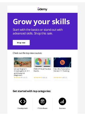 Udemy - Courses are on sale. We’ll help guide you to your goals.