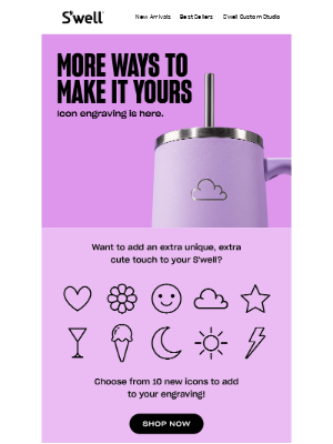 S'well Bottle - Engraving Just Got Even Better: Icons Are Here!