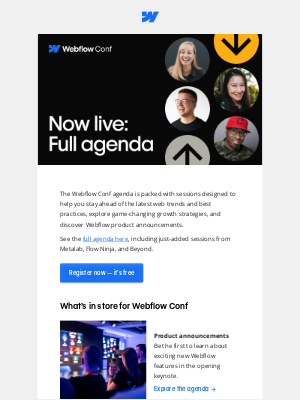 Webflow - It’s here! The full agenda for Webflow Conf