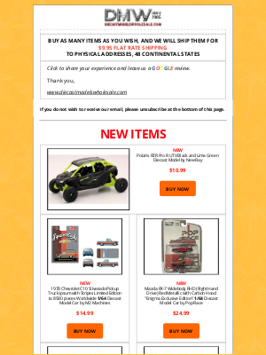 Diecast Models Wholesale - New Arrivals Notification
