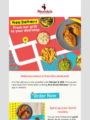 Nando's PERi-PERi - This weekend Delivery Status is Free