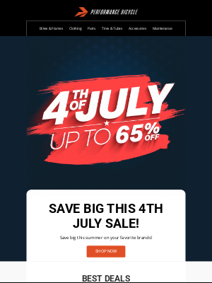 Performance Bicycle - Save Big This 4th July Sale!