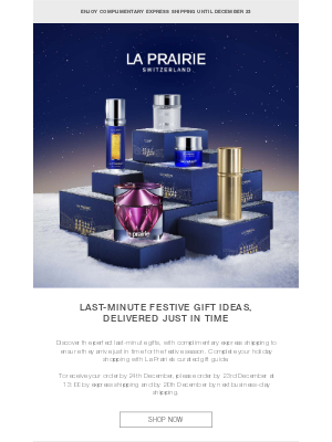 La Prairie - There's still time to find the perfect gift.