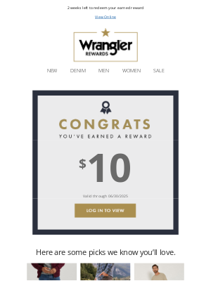 Wrangler - $10 REWARD expires soon!