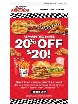 Checkers Drive-In Restaurants - 20% off just for you! 💰