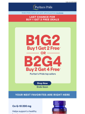 Puritan's Pride - Don’t Miss The Deals! Buy 1 Get 2 FREE Ends Soon