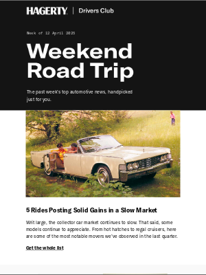 Hagerty - 5 classics gaining ground in a slow market