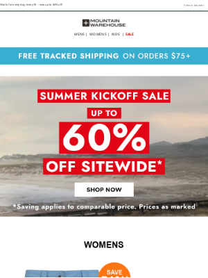 Mountain Warehouse - Sitewide Sale: Shorts & More Up to 60% Off