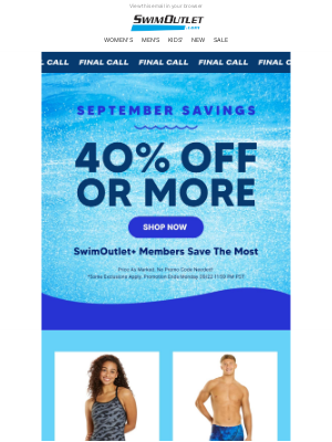 SwimOutlet - September Savings Ends Soon! ⚡