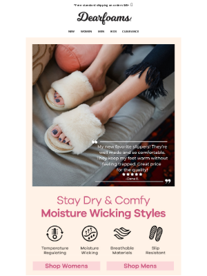 Dearfoams - Stay Dry & Comfy 😍 Moisture Wicking Styles
