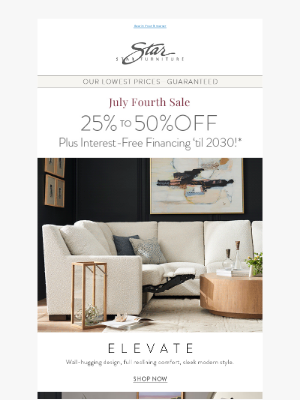 Star Furniture - FInal Days! No Interest until 2030
