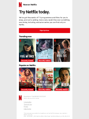 Netflix (United Kingdom) - Only £4.99/month to keep the whole family entertained.